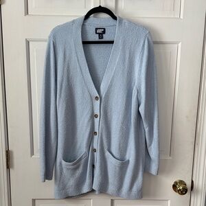 Lands' End Women's Soft Blue Button-Up Cardigan